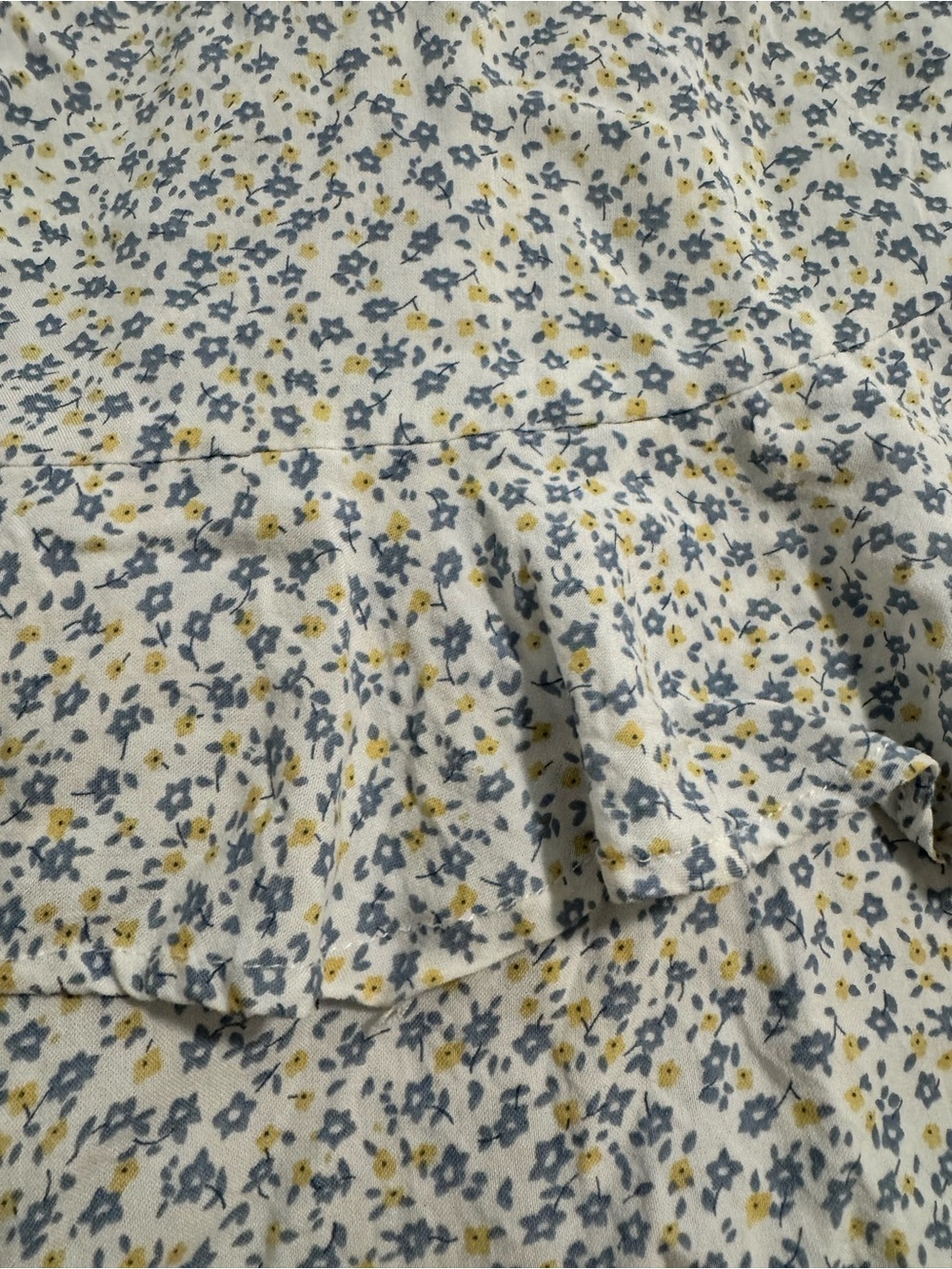 Jopna Blue 100% Cotton White Yellow Floral Ruffle Mini Skirt Size M - Picture 3 of 11